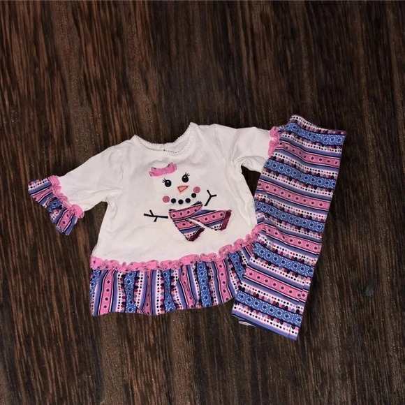 Baby girl Snowman 2 piece outfit Size 12m - Picture 5 of 6